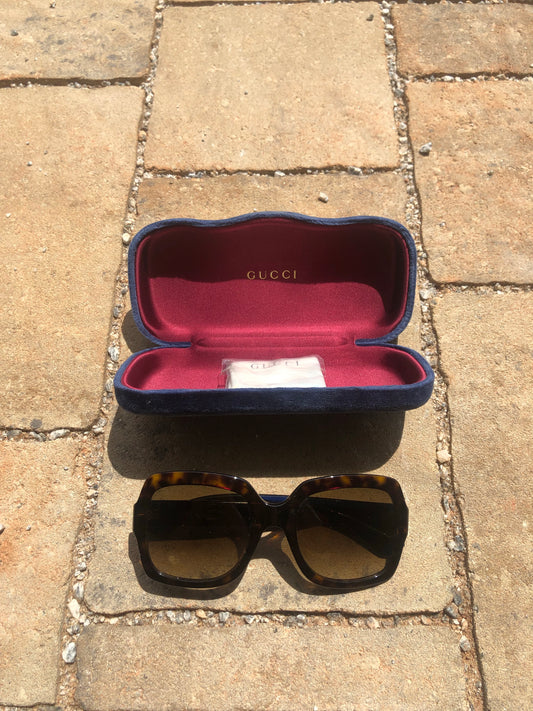 Gucci Red & Blue Cheetah Print Sunglasses