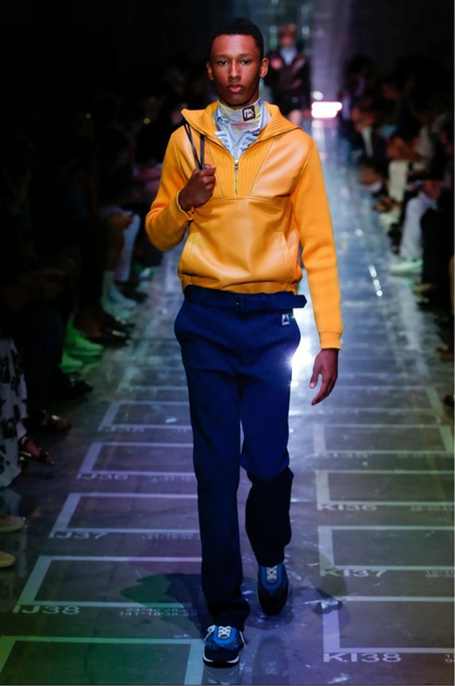 SS19 Prada Scuba Logo Patch Trousers