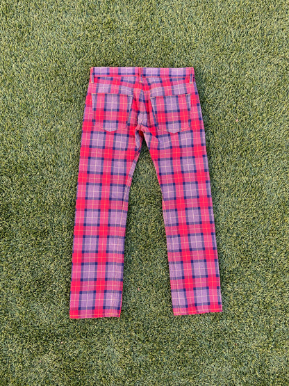 AD2002 Junya Watanabe CDG Jewel Studded Plaid Trousers