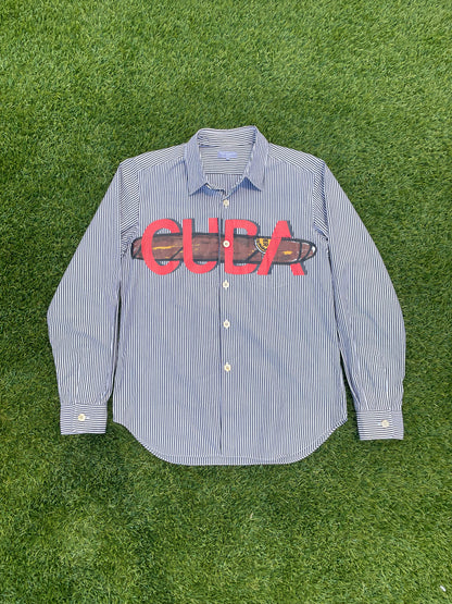 AD2002 Comme Des Garçons Homme Cuban Cigar Painted Stripe Button Up