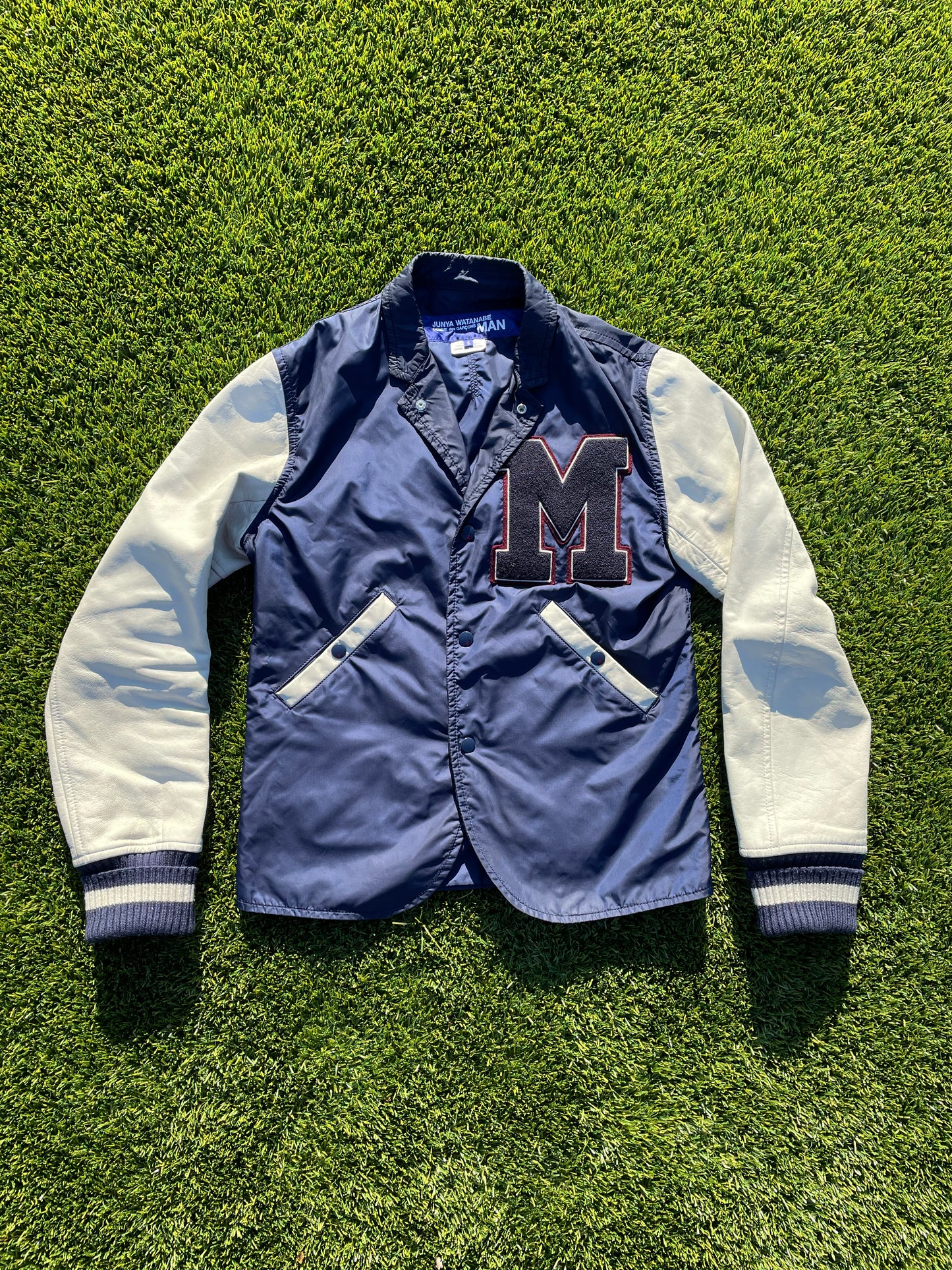 AD2008’ Junya Watanabe “M” Letterman Nylon Varsity Jacket