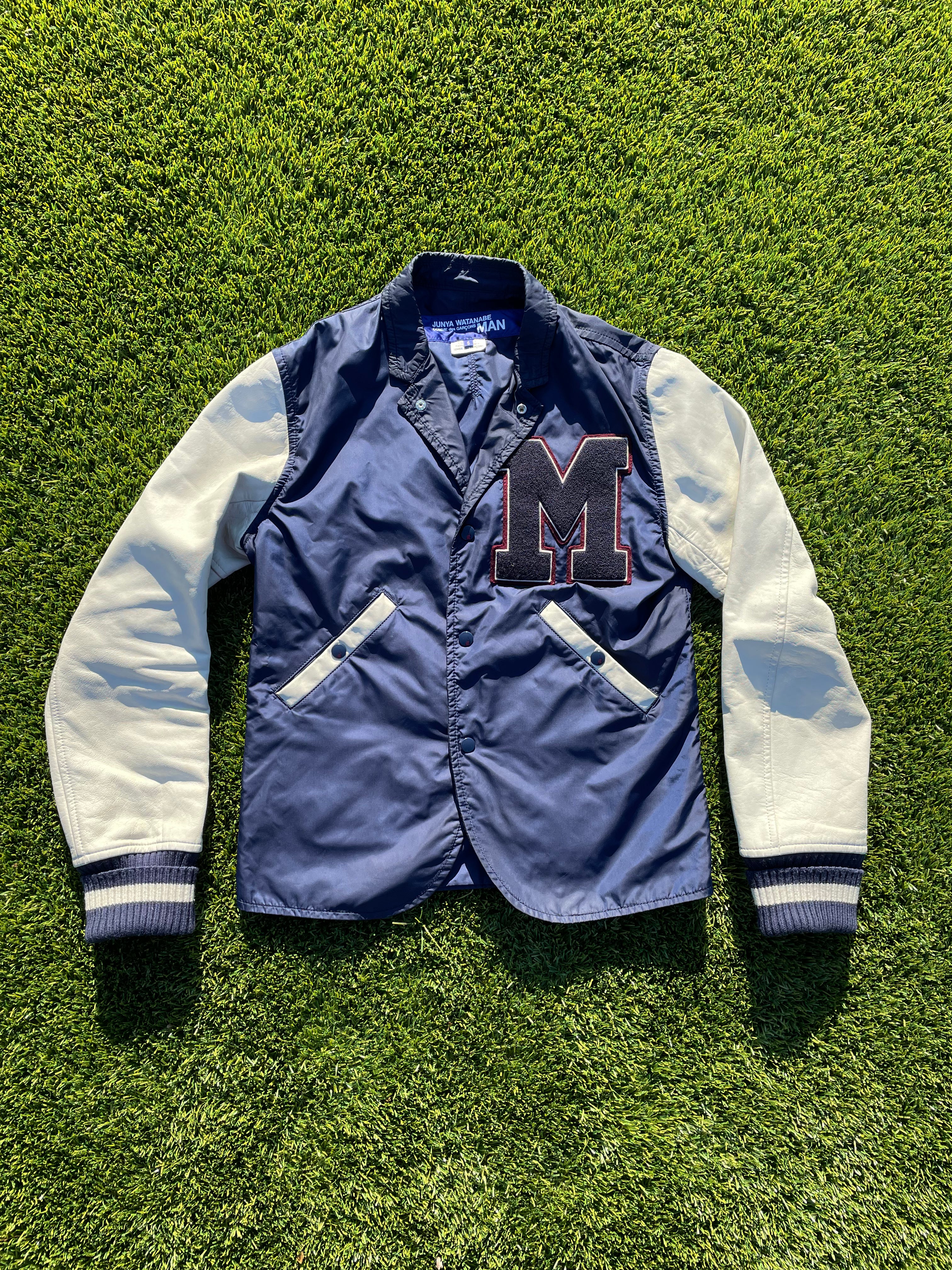 AD2008' Junya Watanabe “M” Letterman Nylon Varsity Jacket