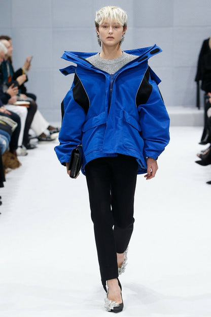 FW16 Balenciaga Blue Swing Parka Jacket