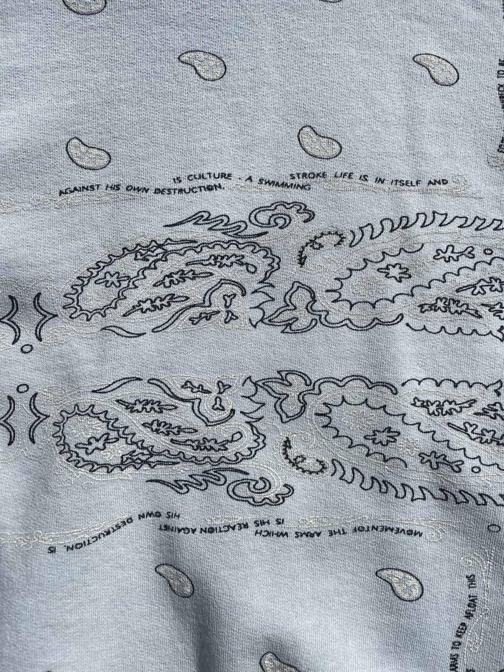 AW04 Waves - Raf Simons Teal Paisley Print Hoodie