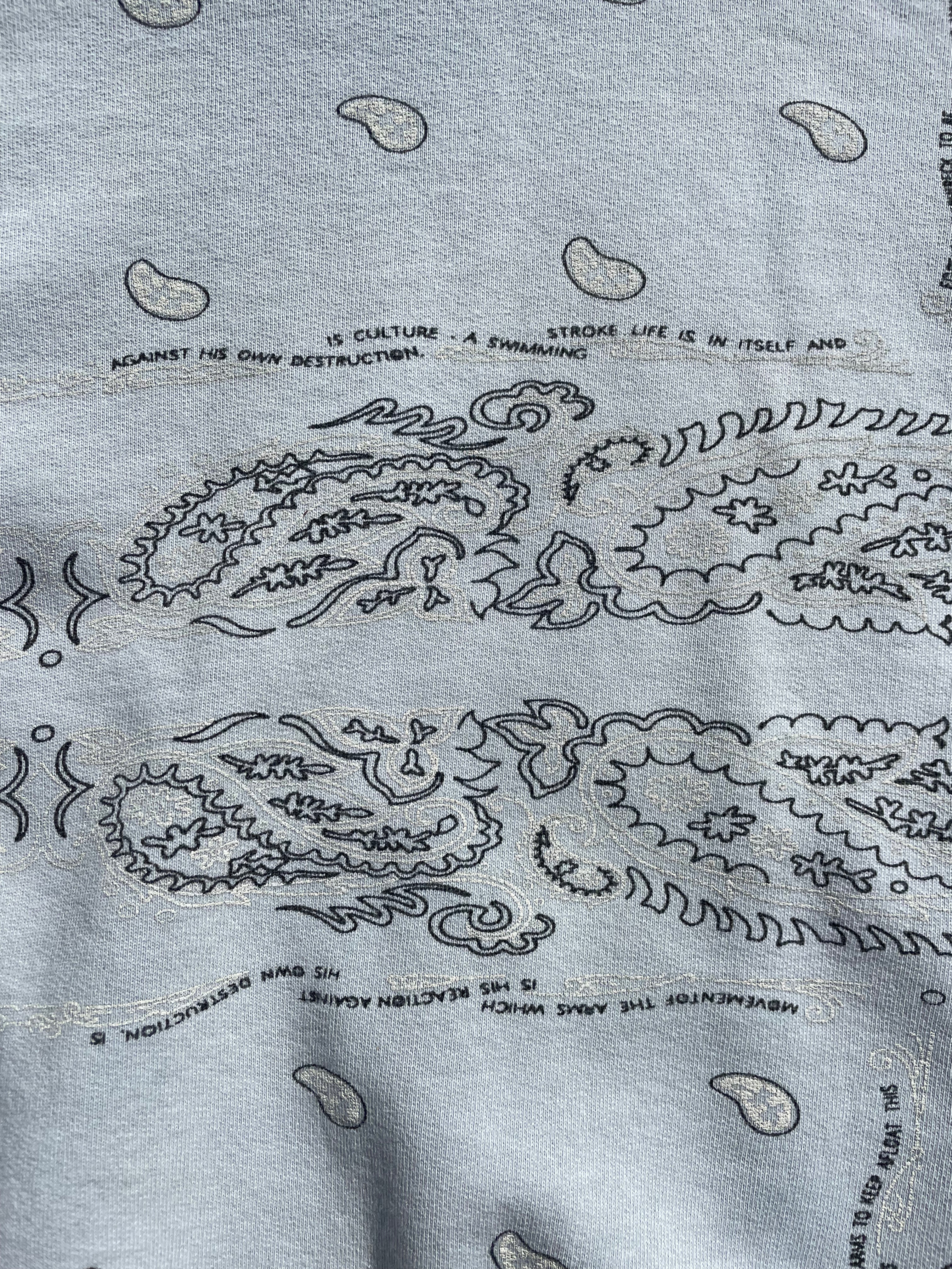 AW04 Waves - Raf Simons Teal Paisley Print Hoodie