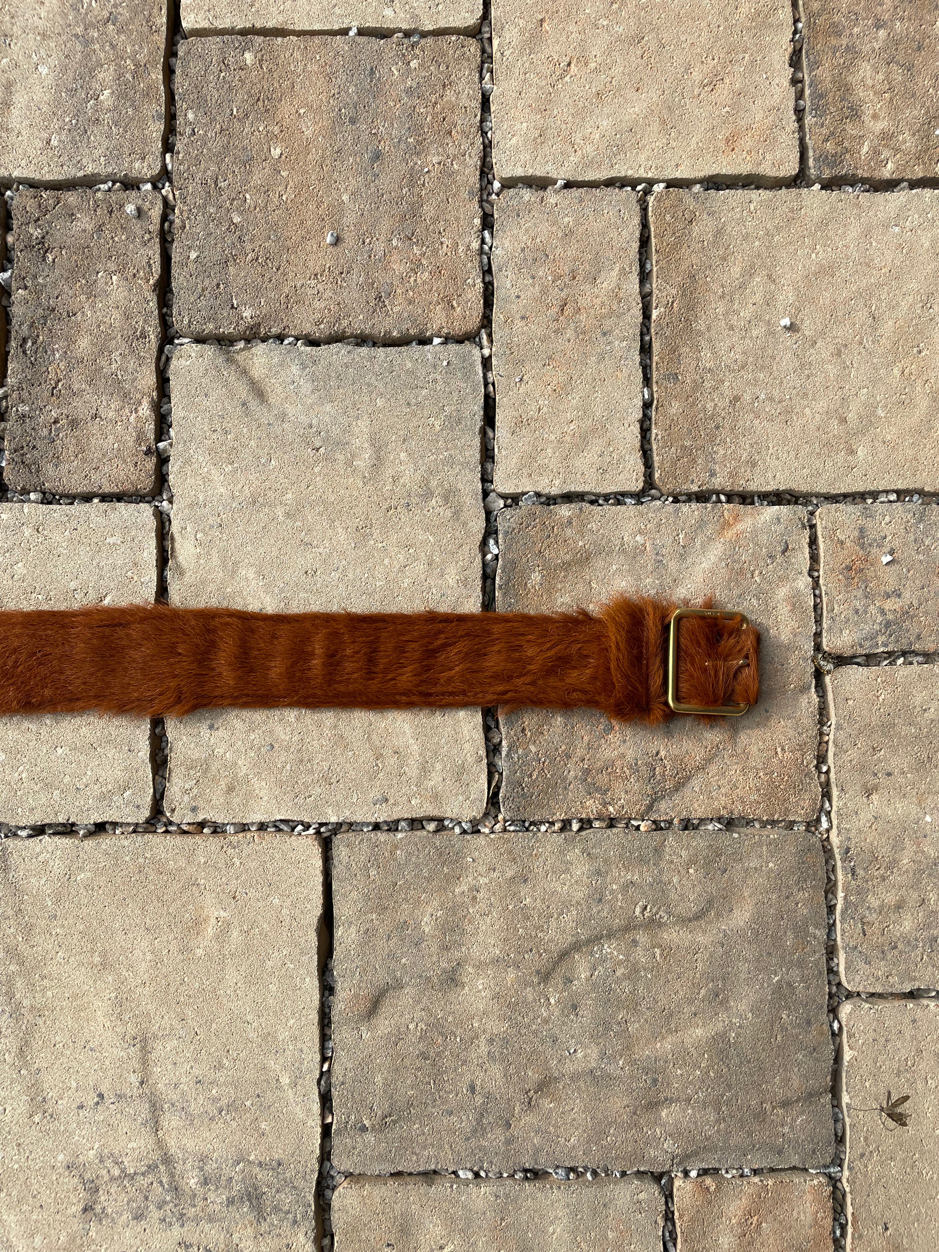 AW17 Prada Brown Fur Belt
