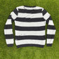 Number (N)ine White Distressed Stripe Sweater