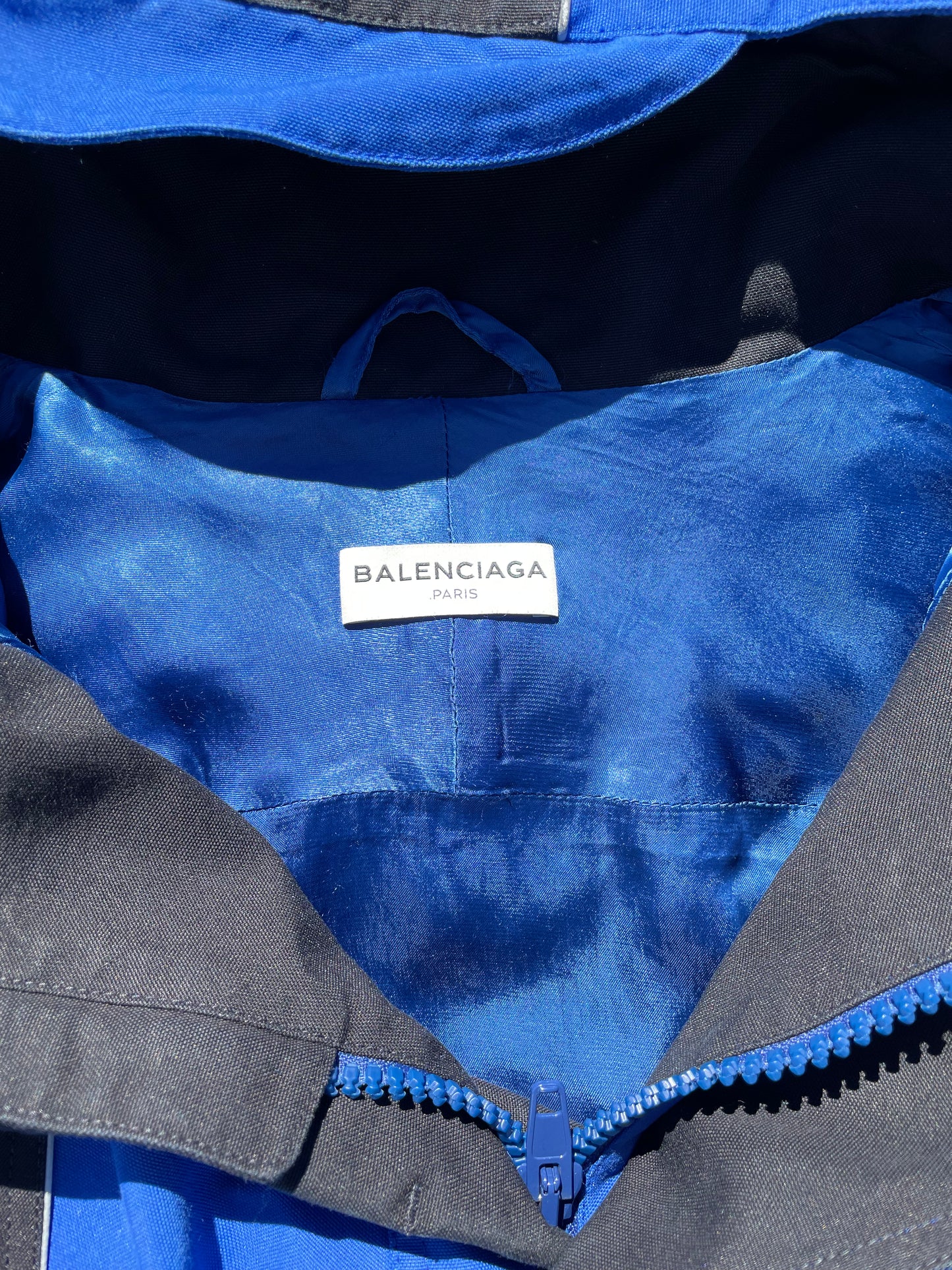 FW16 Balenciaga Blue Swing Parka Jacket