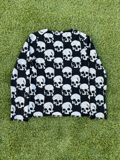 AD2010 Comme Des Garçons All Over Print Skull Zip Up Cardigan