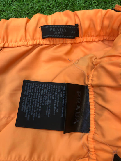 Prada Milano Orange Tela Technical Nylon Pant