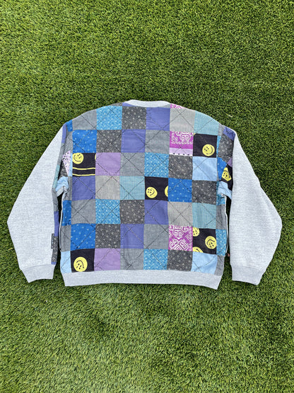 Kapital Patchwork Quilted Smiley Faces Sweater