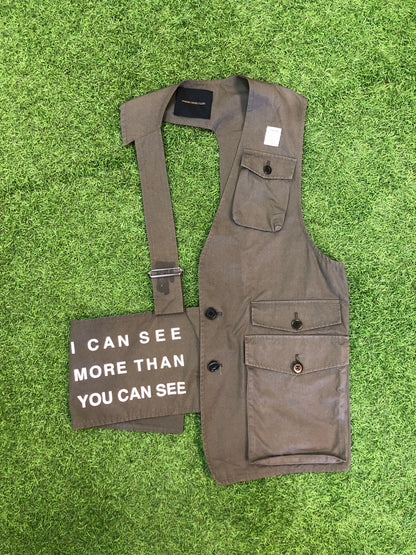 Undercover Asymmetrical Half Military "I Can See More Than You Can See" Vest