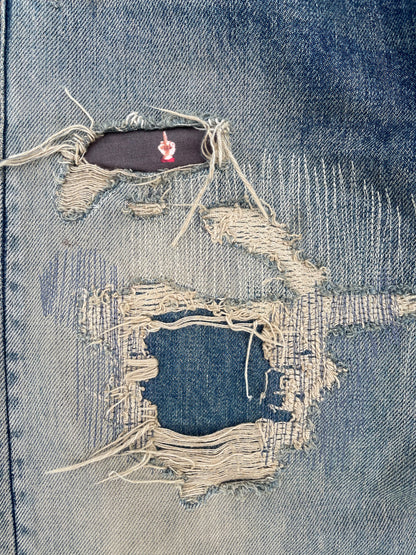 SS10 Undercover 68 “Blue Yarn” Distressed Denim