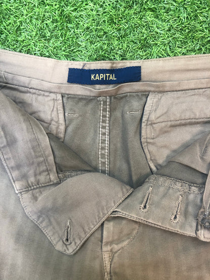 Kapital Pinstripe Cargo Flare Pant