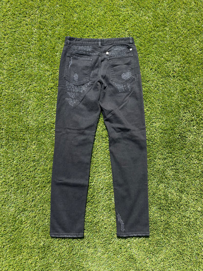 Givenchy By Matthew Williams Black Distressed Denim