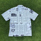 SS2021 Balenciaga Newspaper Print Sport Button Up Shirt