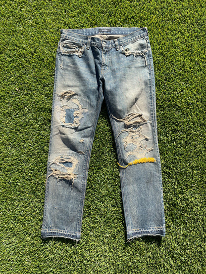 SS10 Undercover 68 “Yellow Yarn” Distressed Denim