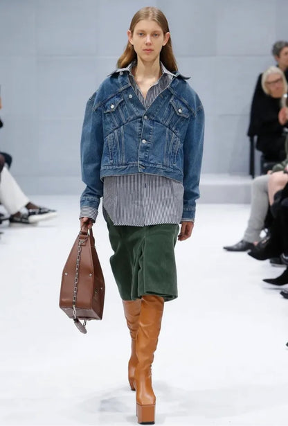 FW16 Balenciaga Runway Swing Denim Jacket