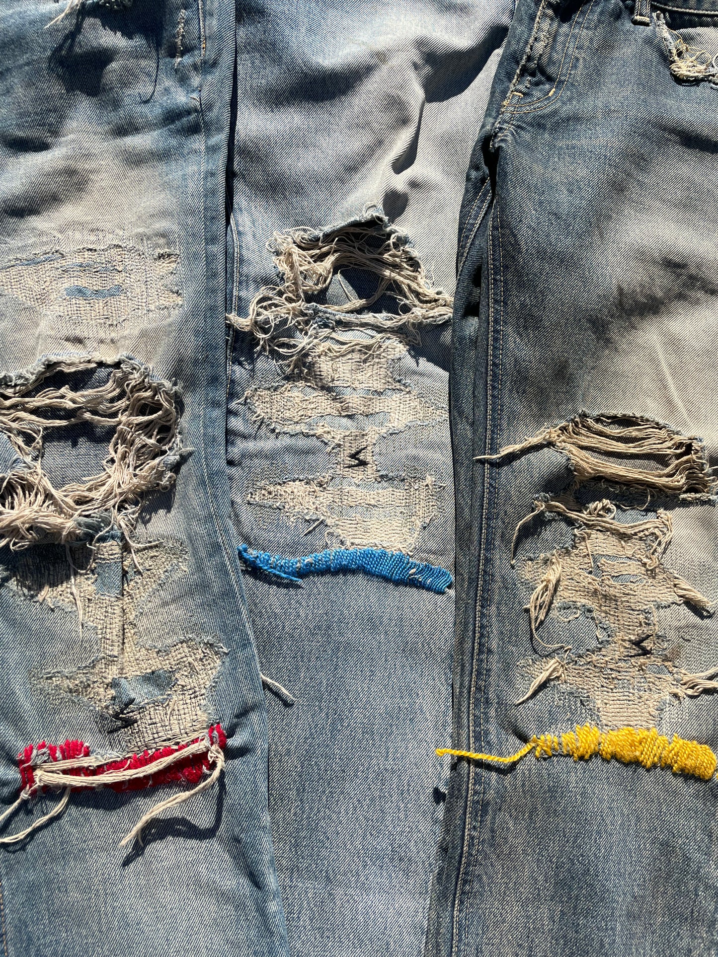 SS10 Undercover 68 “Yellow Yarn” Distressed Denim