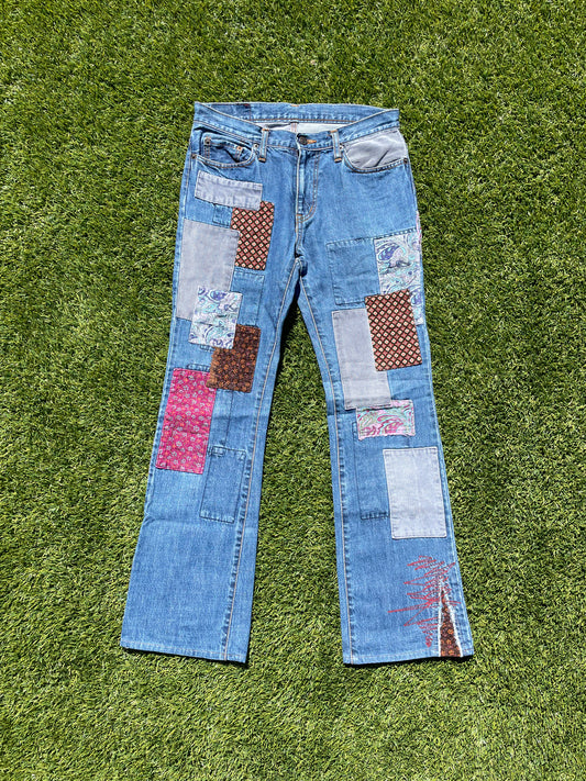 1990s Hysteric Glamour Patchwork Flare Denim