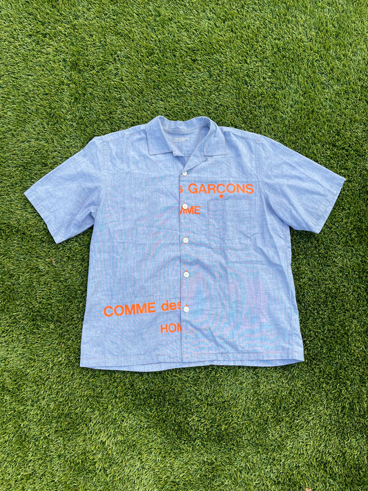 AD2001 Comme Des Garçons Split Logo Button Up Shirt