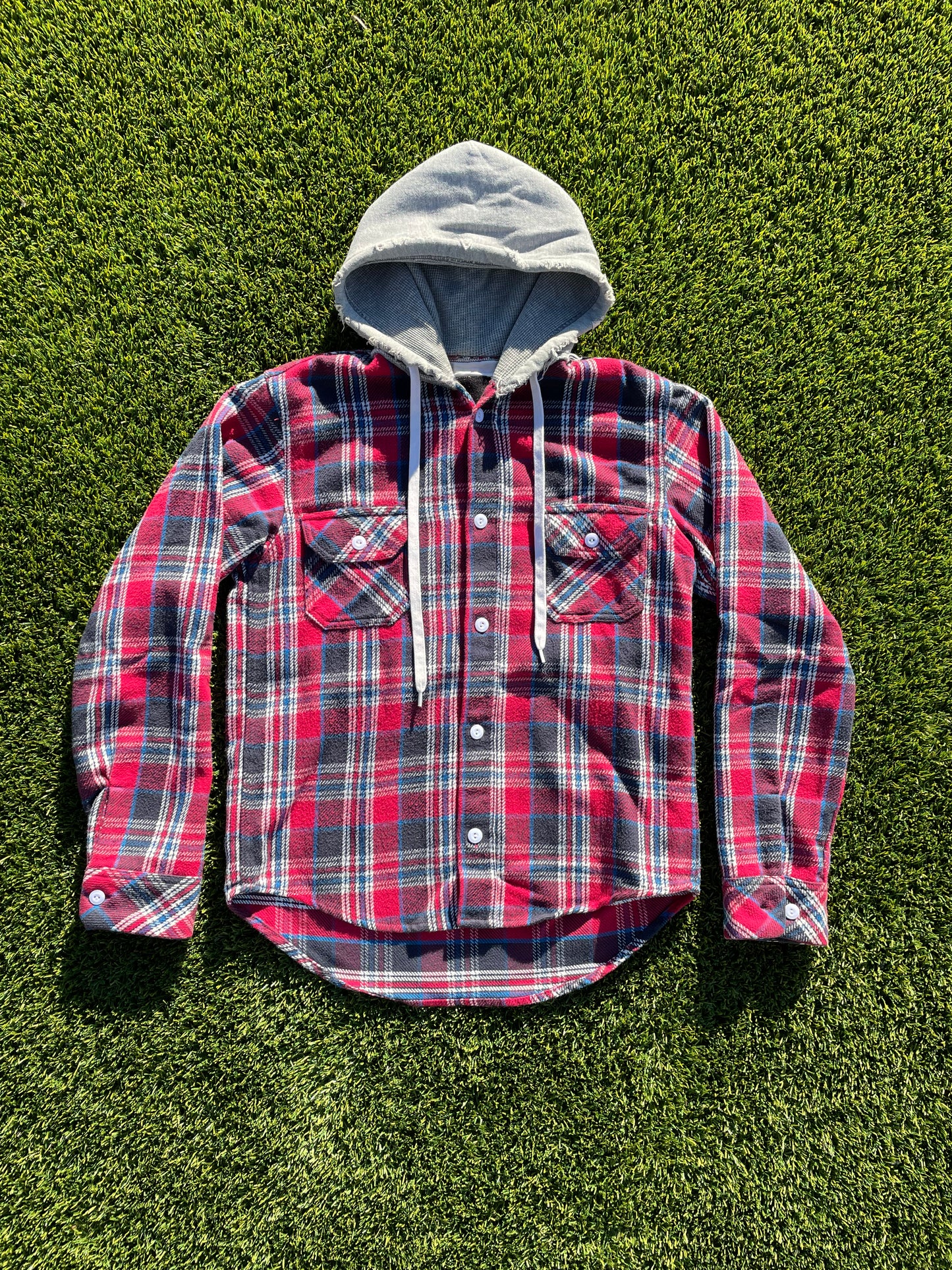 FW15 Number (N)ine Hybrid Flannel Hoodie