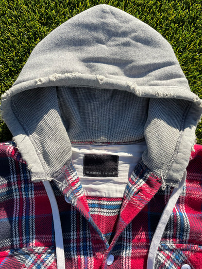 FW15 Number (N)ine Hybrid Flannel Hoodie